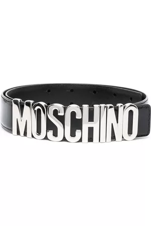 Moschino Women Belts - Smooth-grain leather belt - Black