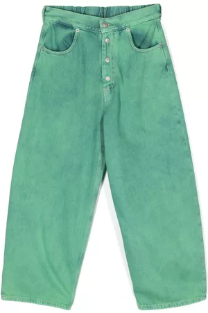 Maison Margiela Overdyed-effect wide-leg jeans - Green