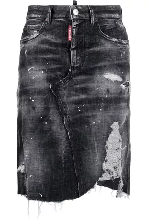 Dsquared2 Distressed denim skirt - Black