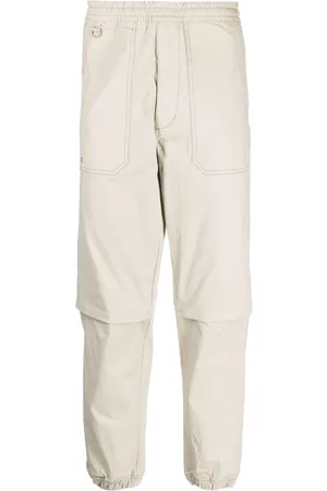 Chocoolate Men Sweatpants - Logo-patch cotton trousers - Neutrals