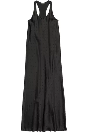 Balenciaga Women Printed Dresses - Logo-print racerback gown - Black