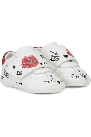 Dolce & Gabbana Poppy-print leather sneakers