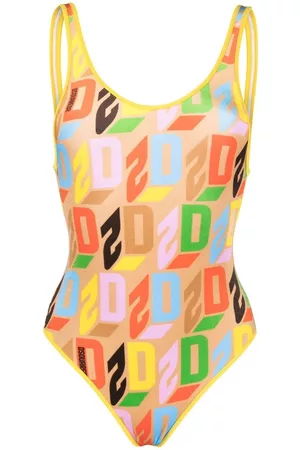 Dsquared2 Women Swimsuits - Graphic logo-print swimsuit - Neutrals