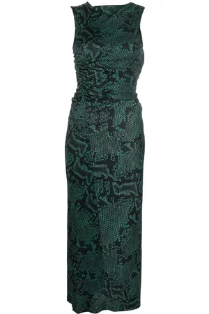 Atlein Snakeskin-print pencil dress - Green