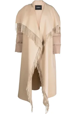 GOEN.J Quilted down fringed coat
