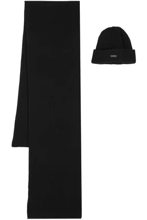 HUGO BOSS Men Beanies - Beanie hat and scarf set - Black