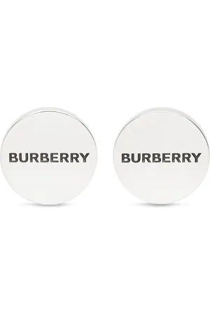 Burberry Men's Check Engraved Cufflinks In Palladio