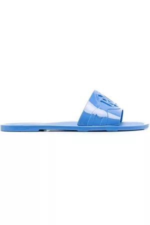 Ralph Lauren Alegra debossed-logo open-toe slides - Blue