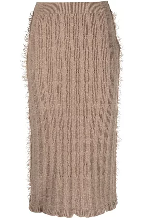 Acne Studios Ribbed-knit pencil dress - Brown