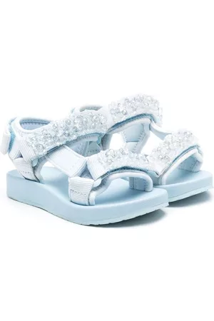 MONNALISA Sandals - Embellished touch-strap sandals - Blue