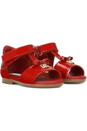 Dolce & Gabbana First Steps patent leather sandals