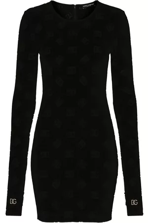 Dolce & Gabbana Women Long Sleeve Dresses - Thumhole-cuff long-sleeve dress - Black