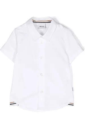 HUGO BOSS Striped-edge cotton shirt - White