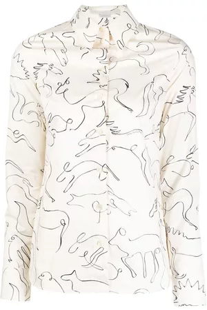 Stella McCartney Animal-print long-sleeve shirt - White