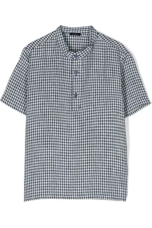 Il gufo Check-print short-sleeved shirt