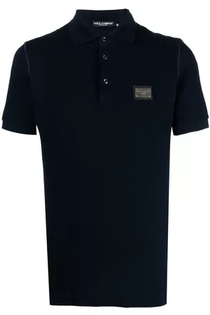 Dolce & Gabbana Men Polo T-Shirts - DG Essentials cotton piqué polo shirt - Blue