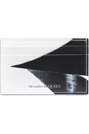 Alexander McQueen Men Wallets - Logo-print leather cardholder - Black