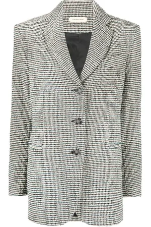 0711 Houndstooth single-breasted blazer