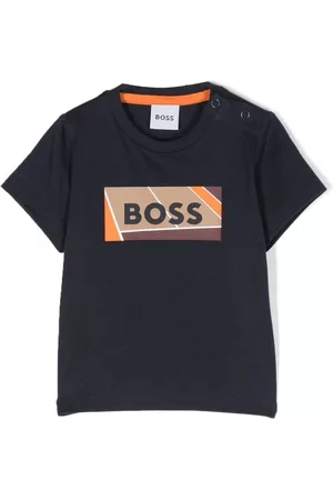 HUGO BOSS T-Shirts - Logo-print crew-neck T-shirt - Blue