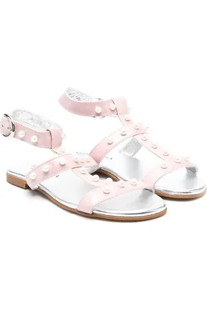 MONNALISA 15mm beaded leather sandals