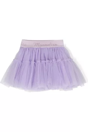 MONNALISA Skirts - Logo-waistband tulle tutu - Purple