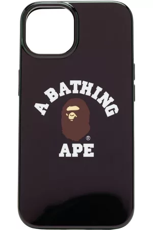 A Bathing Ape Men Phones Cases - College logo-print detail Iphone 14 case - Black