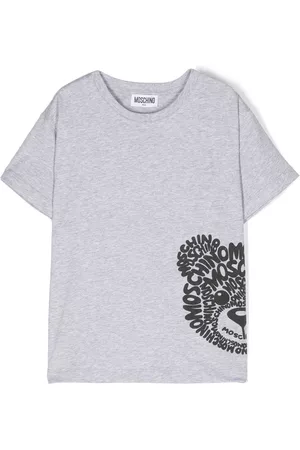 Moschino Boys Short Sleeved T-Shirts - Logo-print short-sleeve T-shirt - Grey