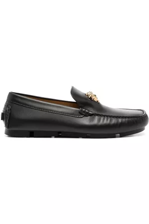 VERSACE Men Loafers - Driver leather loafers - Black