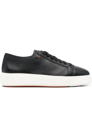 santoni Leather lace-up sneakers