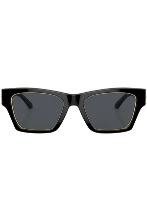 PRETTYLITTLETHING Black Monogram Square Frame Sunglasses