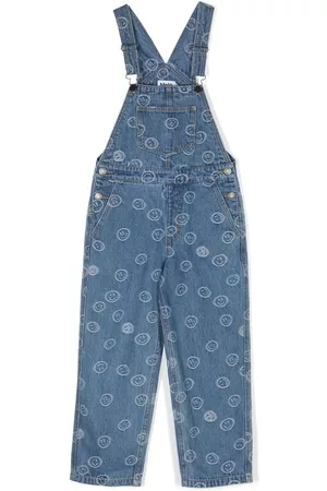 Molo Jeans - Aer printed denim overalls - Blue