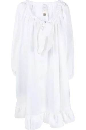 Patou Tie-neck peplum dress