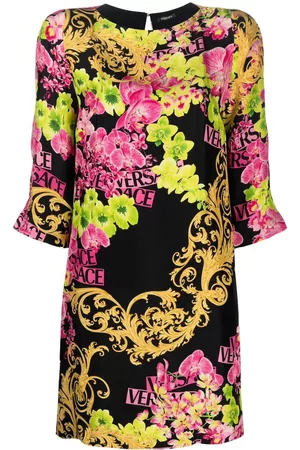 VERSACE Women Printed Dresses - Graphic-print shift dress - Black