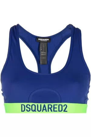 Dsquared2 Women Sports Tops - Logo-underband sports crop top - Blue