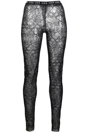 Dsquared2 Women Lace Leggings - Sheer lace leggings - Black