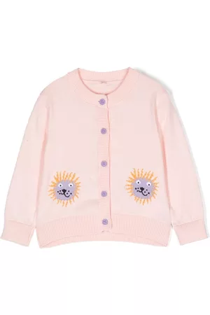 Stella McCartney Long sleeved Shirts - Intarsia-knit long-sleeve cardigan - Pink