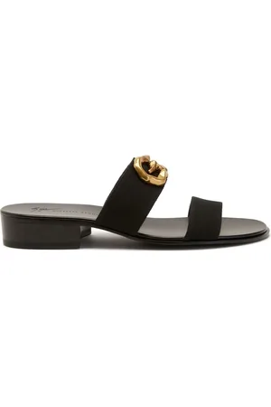 Giuseppe Zanotti Logo-plaque leather slides