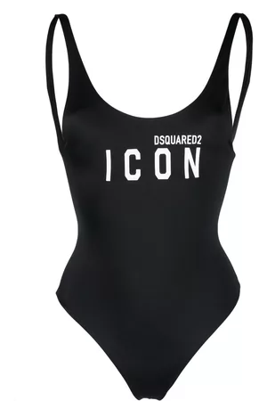 Dsquared2 Women Swimsuits - Icon logo-print swimsuit - Black