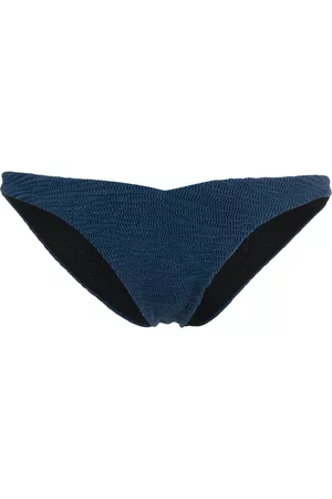 Dsquared2 Women Bikini Bottoms - Textured logo-embroidered bikini bottoms - Blue