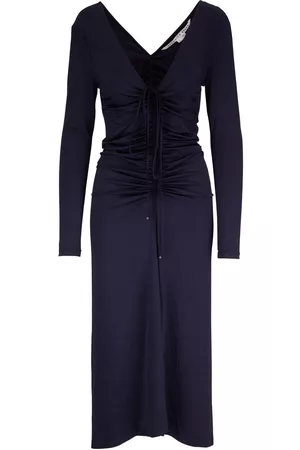 VERONICA BEARD Women Ruched Dresses - Ruched-detail V-neck dress - Blue