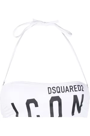 Dsquared2 Women Bikini Tops - Icon-print halterneck bikini top - White