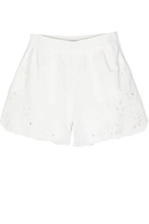 Chloé Broderie-anglaise poplin shorts