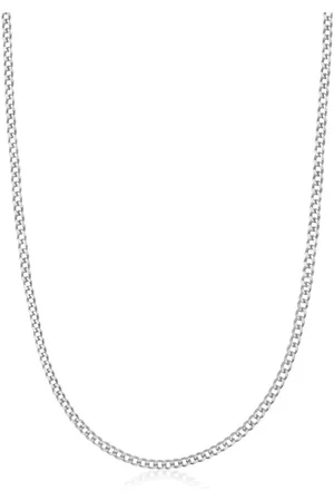 Nialaya Men Necklaces - Cuban-link chain necklace - Silver