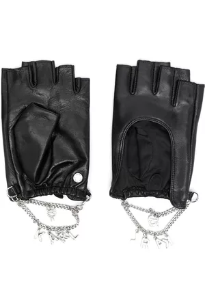 Karl Lagerfeld Women Gloves - Autograph-logo fingerless gloves - Black