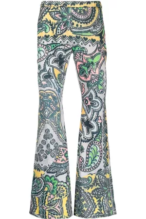 Soulland Haven paisley-print flared trousers - Green