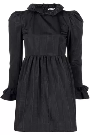 BATSHEVA Women Party Dresses - Ruffle-trimmed faille mini prairie dress - Black