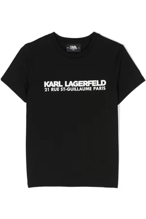 Karl Lagerfeld Boys T-shirts - Rue St-Guillaume cotton T-shirt - Black