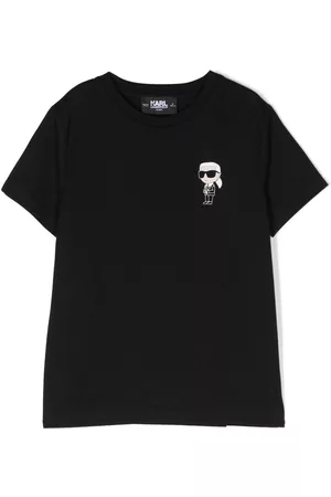 Karl Lagerfeld Boys T-shirts - Ikonik print cotton T-shirt - Black