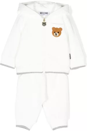 Moschino Sports Hoodies - Teddy Bear-appliqué hooded tracksuit - White