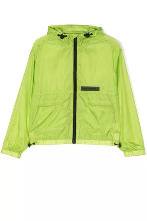 Karl Lagerfeld Boys Jackets - Logo-print hooded windbreaker - Green